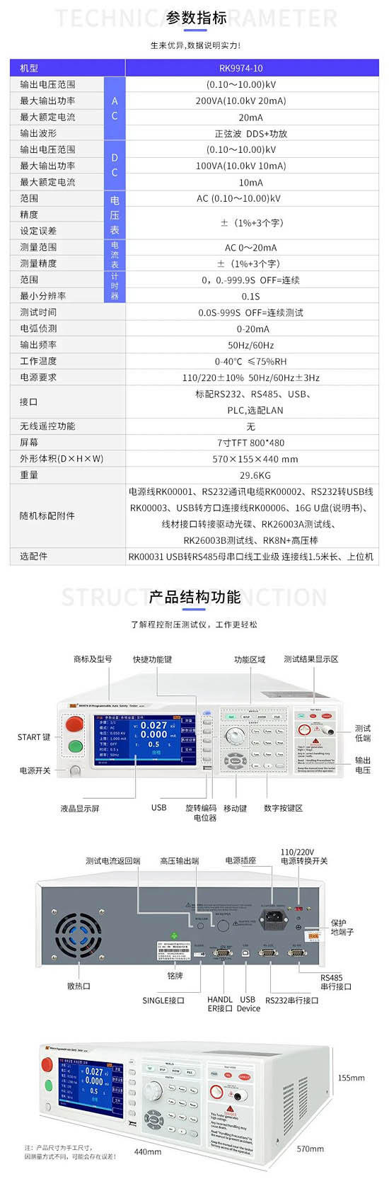 功能參數(shù)與結構